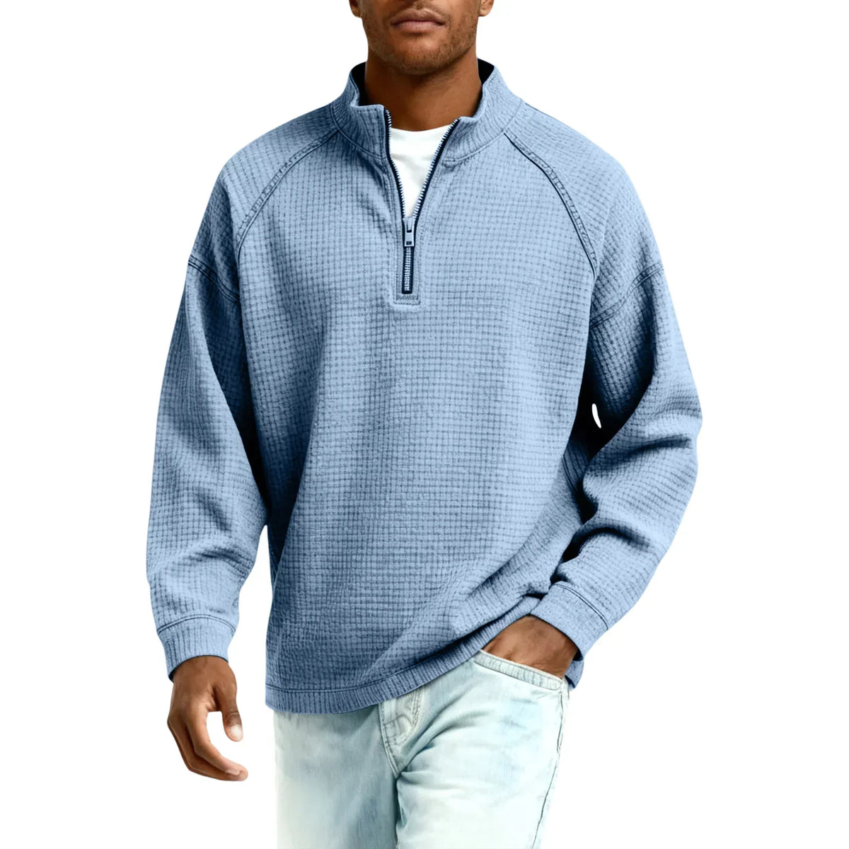 Jude | Strukturiertes Waffelstrick-Sweatshirt