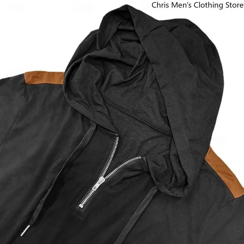 Carter | Half-Zip-Hoodie mit kontrastfarbenen Schultern