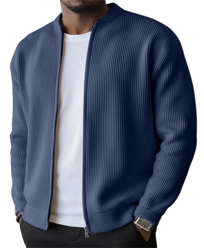Foster | Rippstrick-Cardigan mit Reißverschluss