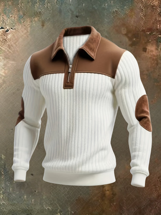 Cyrus | Strukturierter Half-Zip-Pullover