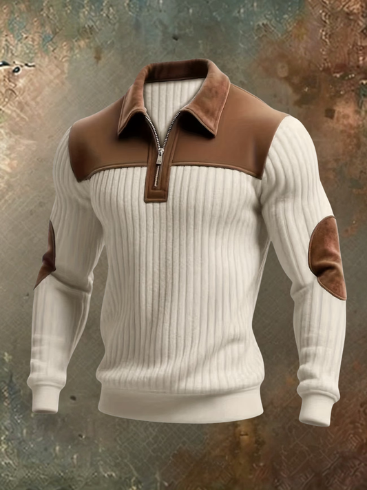 Cyrus | Strukturierter Half-Zip-Pullover