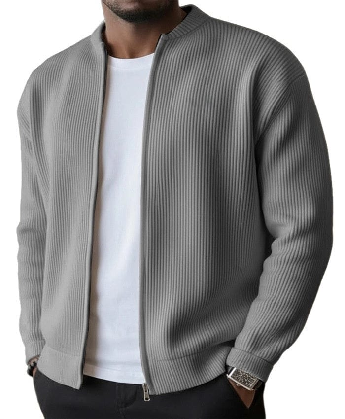 Foster | Rippstrick-Cardigan mit Reißverschluss