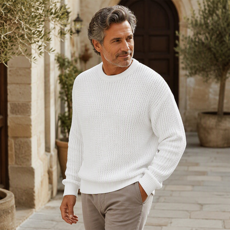 Isric | Strukturierter Rundhals-Strickpullover
