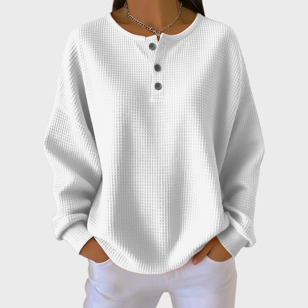 Helma | Pullover aus weichem Waffelstrick in Orange