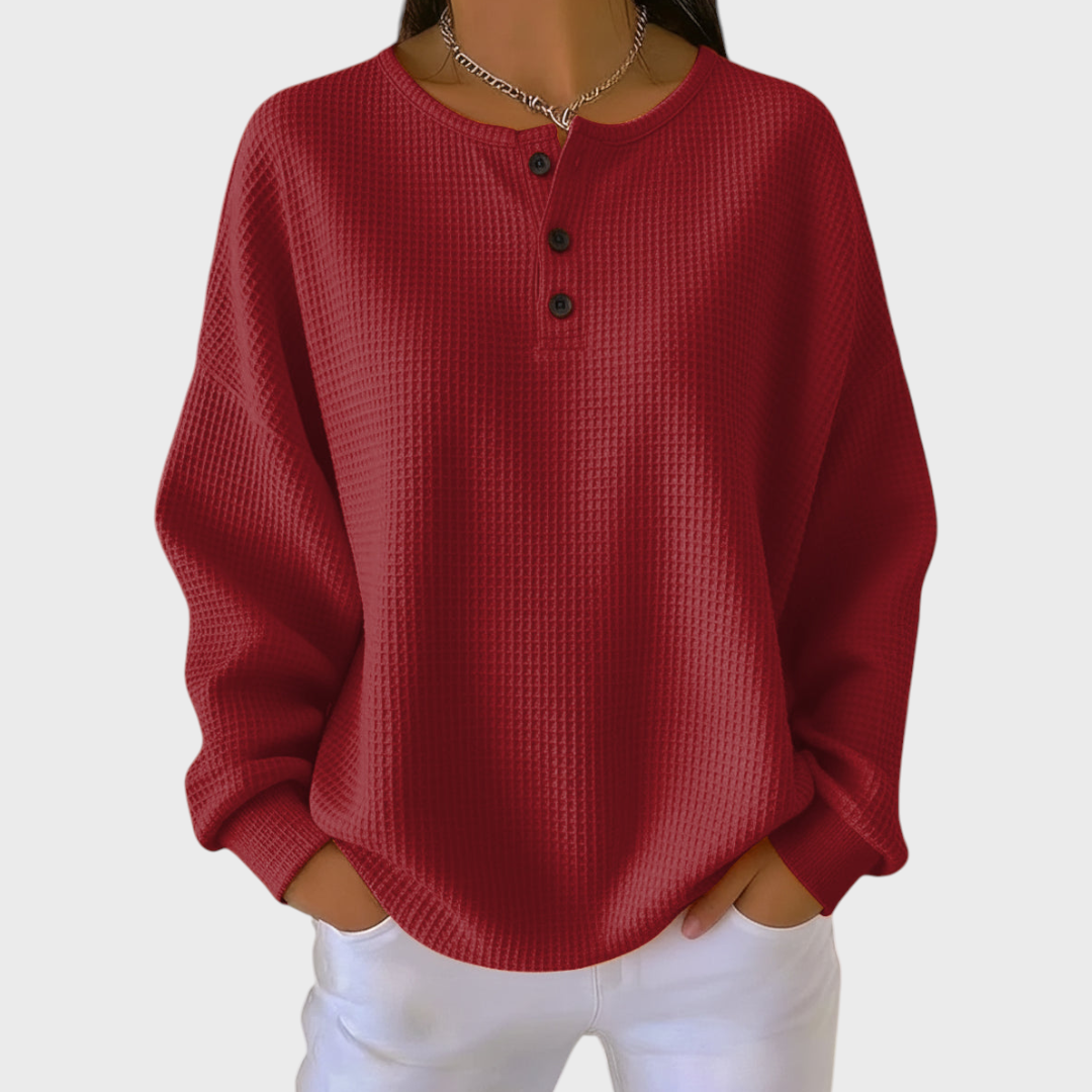 Helma | Pullover aus weichem Waffelstrick in Orange