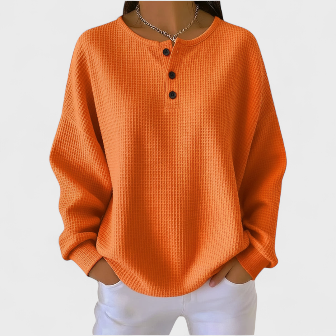 Helma | Pullover aus weichem Waffelstrick in Orange