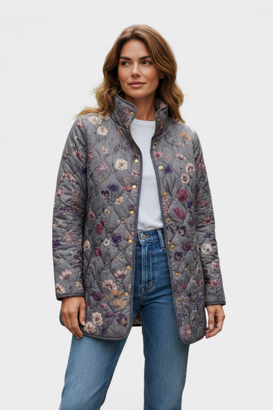 Lore | Steppjacke in Graumauve