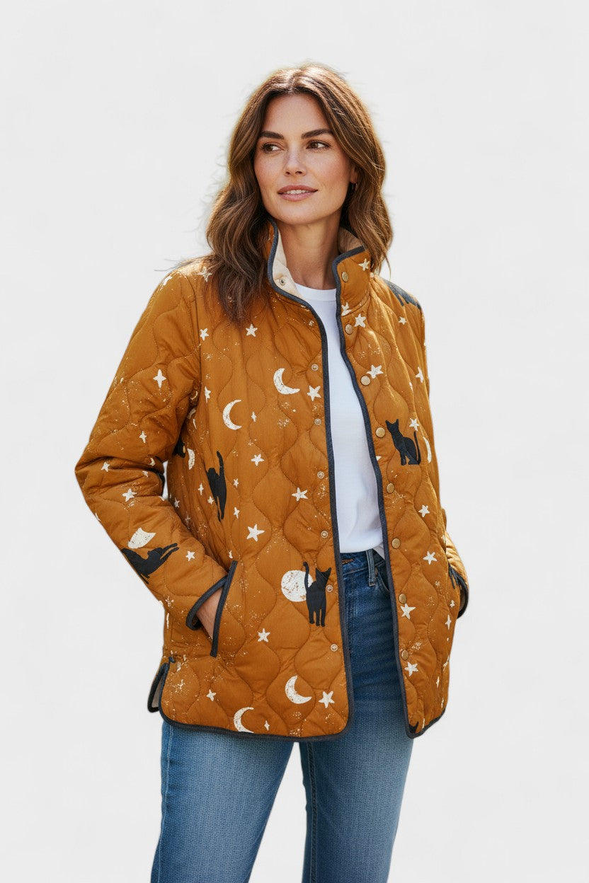 Luna | Steppjacke mit Mond- und Sternmotiven