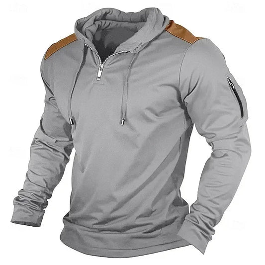 Carter | Half-Zip-Hoodie mit kontrastfarbenen Schultern