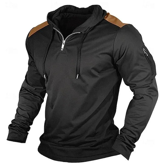 Carter | Half-Zip-Hoodie mit kontrastfarbenen Schultern