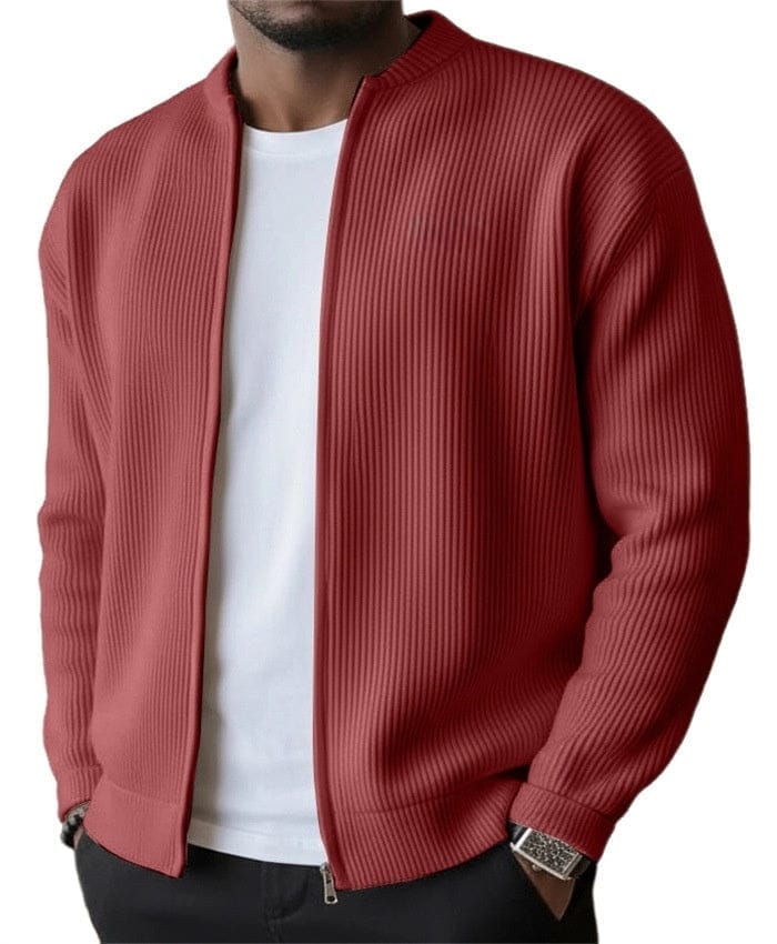 Foster | Rippstrick-Cardigan mit Reißverschluss