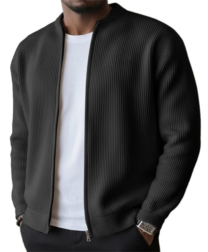 Foster | Rippstrick-Cardigan mit Reißverschluss