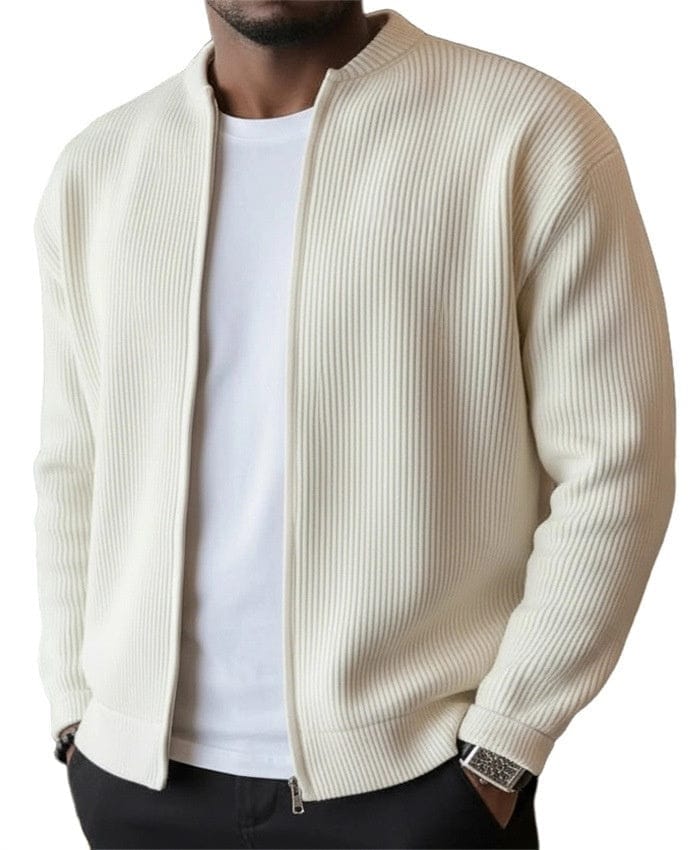 Foster | Rippstrick-Cardigan mit Reißverschluss