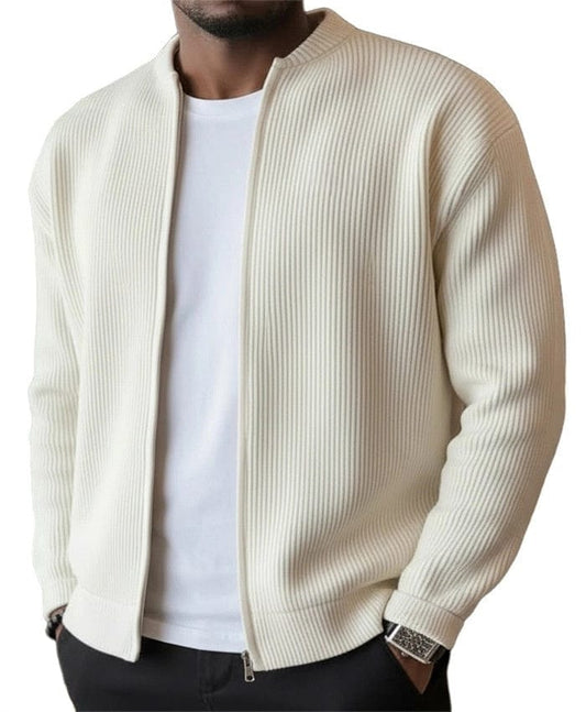 Foster | Rippstrick-Cardigan mit Reißverschluss