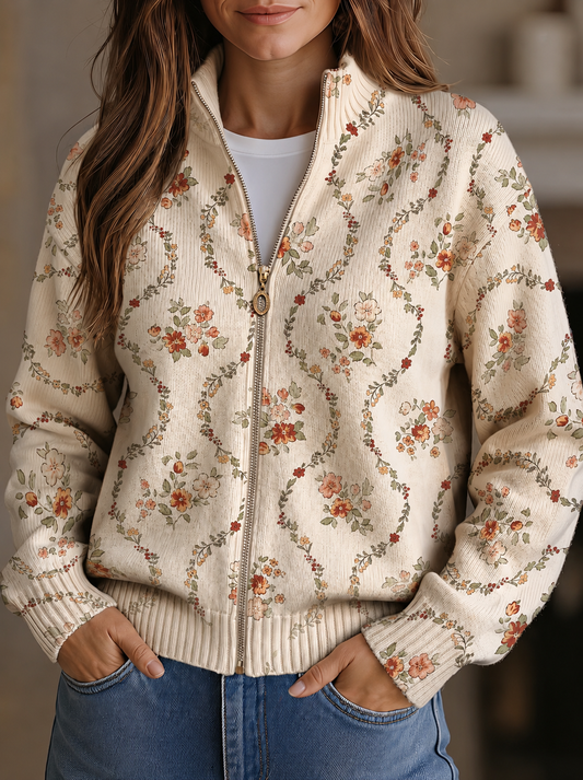 Hannelore | Cardigan mit zarten Blütenranken