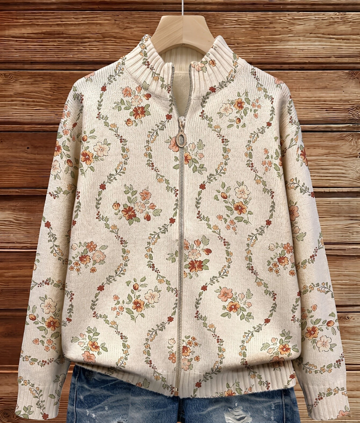 Hannelore | Cardigan mit zarten Blütenranken